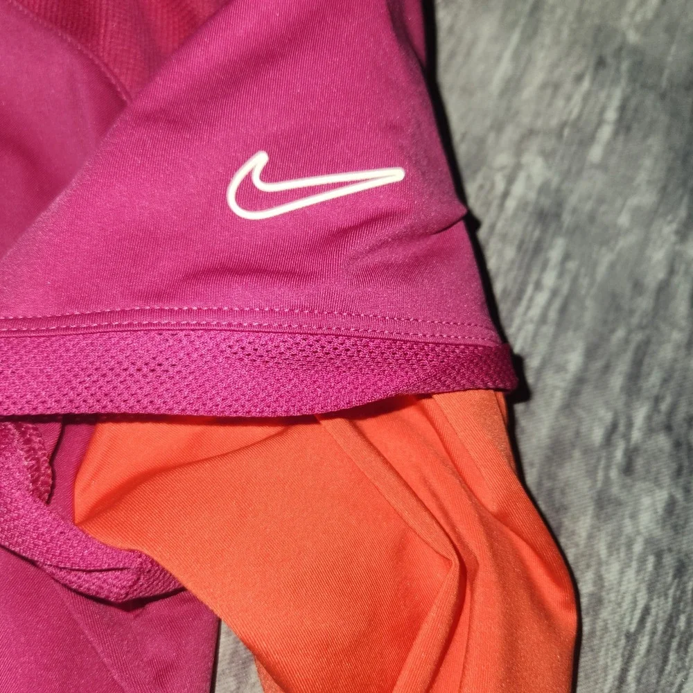 Nike Golf‎ Dri-FIT Polo Shirt Girls Large Pink Orange Athletic Top